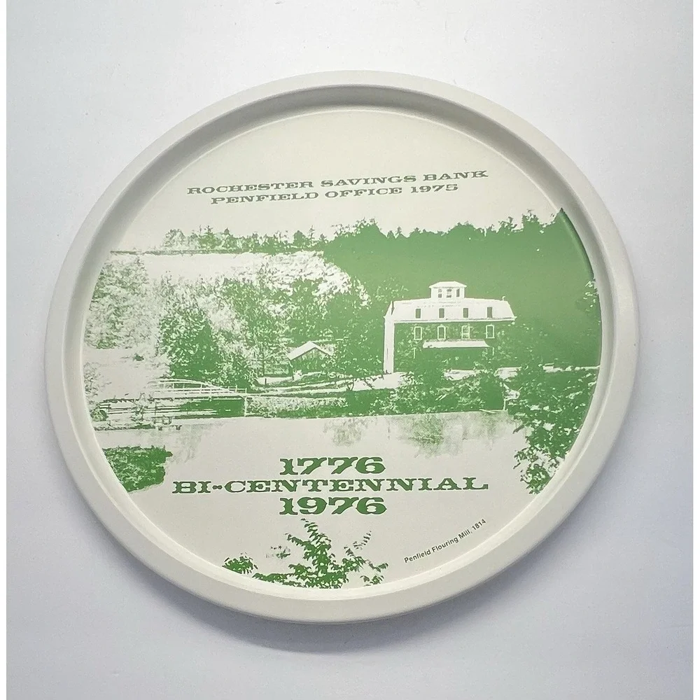 Banks - Rochester Savings Bank Penfield Office 1976 Round Tin Metal Tray